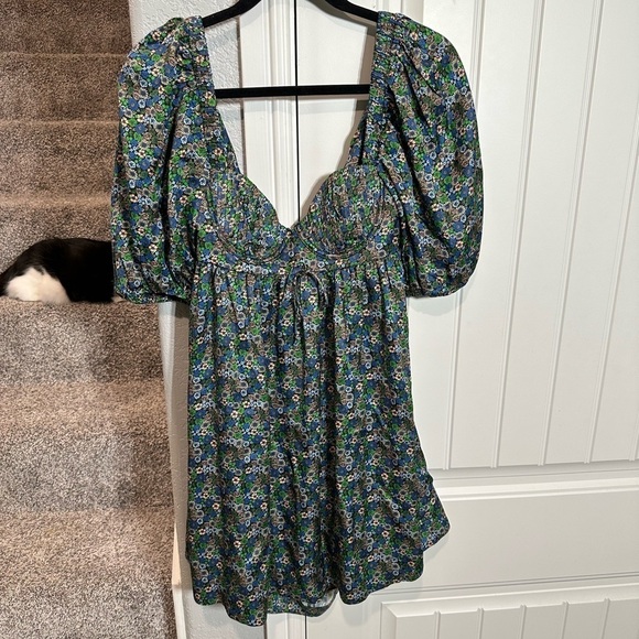 NWTs For Love and Lemons Alisa Mini Dress in Green - Picture 5 of 11